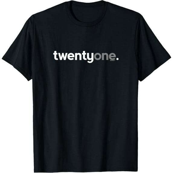 21st Birthday Gift Ideas for Him Men T Shirt Twentyone Tee T-ShirtMen and women, Black T-shirt, size: Extra large