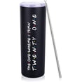 thumbnail image 1 of 21st Birthday Gifts For Her 21st Birthday Decorations For Her 20 OZ Black Skinny Wine Tumbler Turn 21 Travel Cup With Lid Straw Happy 21 Year Old Bday Presents For 2001 Born Women Girls Female, 1 of 5