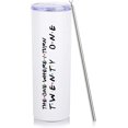 thumbnail image 1 of 21st Birthday Gifts For Her 21st Birthday Decorations For Her 20 OZ White Skinny Wine Tumbler Turn 21 Travel Cup With Lid Straw Happy 21 Year Old Bday Presents For 2003 Born Women Girls Female, 1 of 6