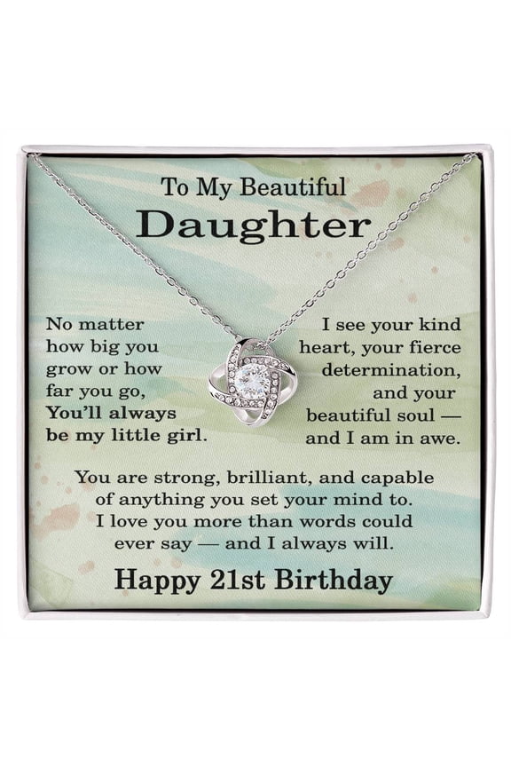 21st Birthday Gifts for Daughter - 21st Birthday Necklace for Daughter - Birthday Gift Ideas for 21 Year Old Daughter Title: 14K White Gold Finish, Box Choice: Standard Box