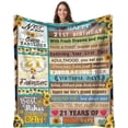 thumbnail image 1 of 21st Birthday Gifts Decorations Blanket, 21 Year Old Birthday Gifts for Her Funny Girls 21st Birthday Gift Ideas, Birthday Presents for Female Women, 1 of 6