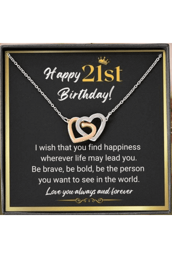 21st Birthday Gifts For Her Interlock Heart Necklace 21 Year Old Birthday Gifts Ideas for Her