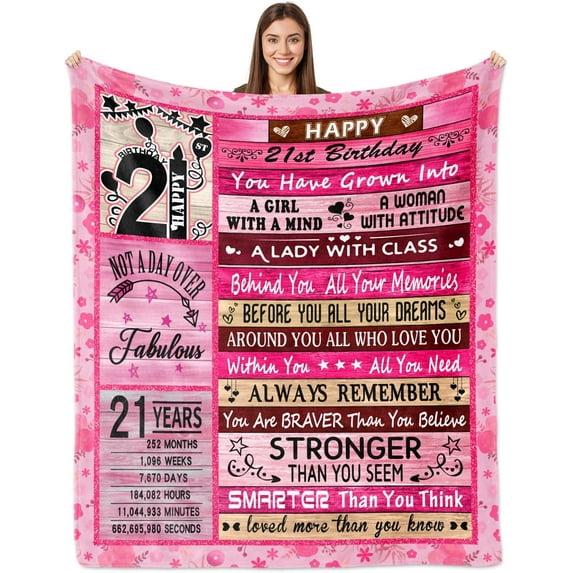 21st Birthday Gifts for Her, Daughter Gifts, Daughter Birthday Gifts from Mom, Daughter Birthday Gifts from Dad, Gifts for Daughter,21st Birthday Gifts, Daughter Gift from Mom 60"x50"