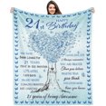 thumbnail image 1 of 21st Birthday Gifts for Her, Gifts for 21 Year Old Female, 21 Year Old Birthday Gifts Ideas, Happy 21st Birthday Gift for Women Daughter Sister, 21st Birthday Decorations Blanket 50"X60", 1 of 6