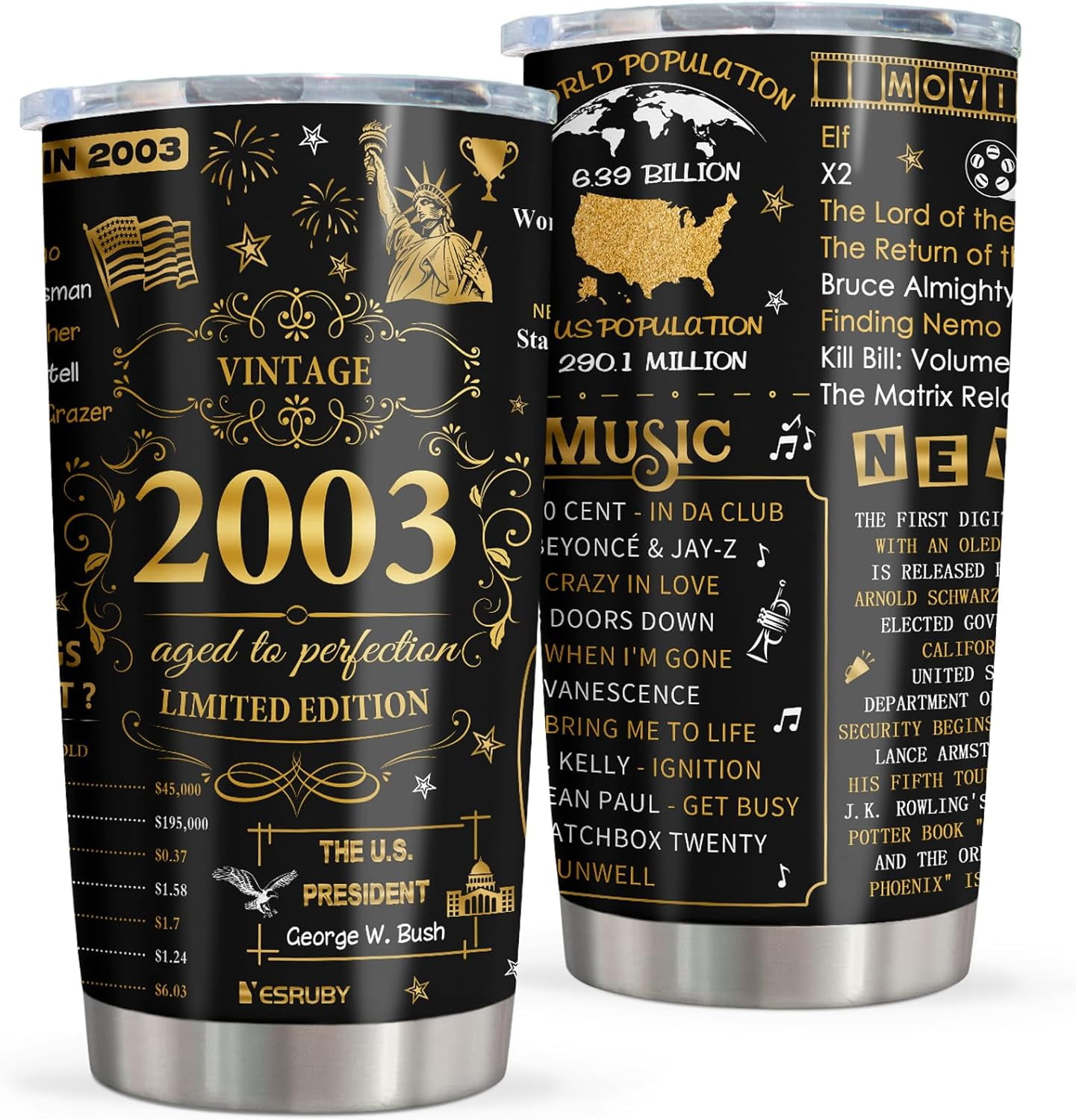 21st Birthday Gifts For Her/Him, Gifts For 21 Year Old Women Tumbler 20oz, 21st Birthday Gifts, 21 Year Old Birthday Gifts For Her/Him, 21 Birthday Decorations, Back In 2003 Travel Mug 1PC