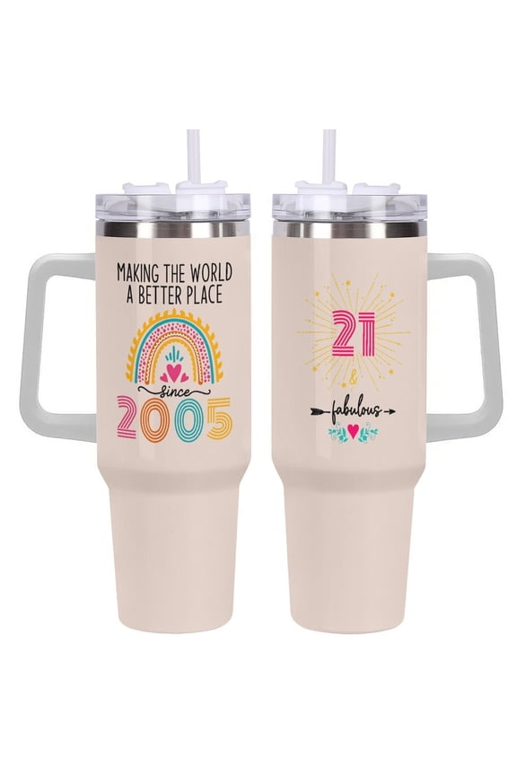 21st Birthday Gifts for Her/Women, 21 Year Old Birthdays Gift for Girls, Cool 2005 21st Bday Decorations for Woman Female, Girl Turning 21 Present Idea, 40oz Tumbler Cup