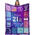 thumbnail image 1 of 21st Birthday Gifts for Her, Women 21st birthday gifts Blanket 60"x50", 21st Bday Gift Ideas, Happy 21 Year Old Birthday Gifts, Gifts for 21 Year Old Female Bestie Sister, 21st Birthday Decorations, 1 of 6