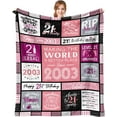 thumbnail image 1 of 21st Birthday Gifts for Him, Cool 21st Birthday Gifts for Boy, Presents for 21st Birthday Male, 21 Year Old Birthday Gifts for Him, Happy 21st Birthday Decorations for Men Throw Blanket 50" x 60", 1 of 5