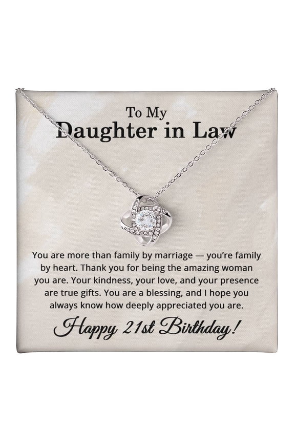 21st Birthday Gifts for Daughter in Law - To My Daughter in Law Necklace Title: 14K White Gold Finish, Box Choice: Standard Box