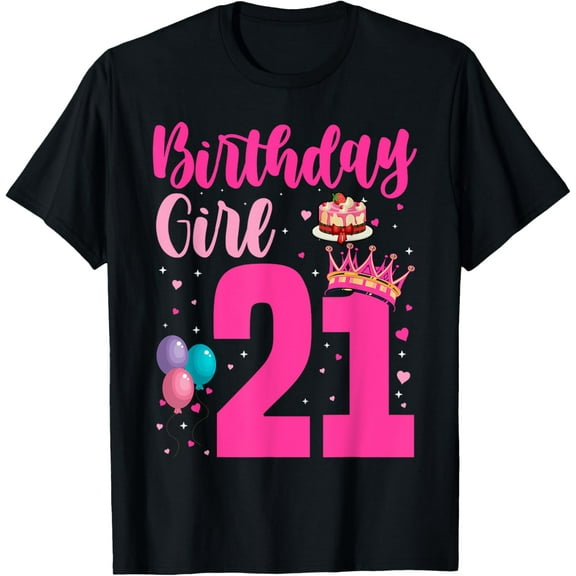 21st Birthday Girl Crown 21 Years Old Bday T-Shirt