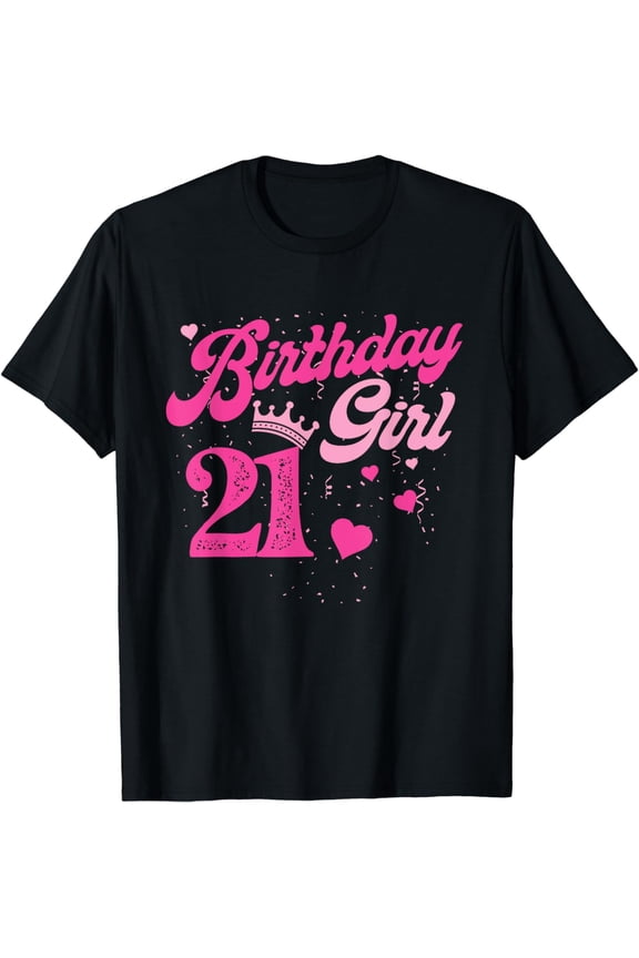 21st Birthday Girl Crown 21 Years Old Bday T-Shirt