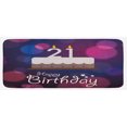 thumbnail image 1 of 21st Birthday Kitchen Mat, Happy Birthday Words with Stars on Abstract Tones of Pink Inspired Image, Plush Decorative Kitchen Mat with Non Slip Backing, 47" X 19", Eggplant Purple, by Ambesonne, 1 of 1