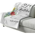 thumbnail image 1 of 21st Birthday Throw Blanket Gifts for Her - Love and Happiness - Happy BD 21 Year Old Women - Happy Party Decoration Couch Bed Sofa Colorful Cute Design - Sherpa Fleece - 50x60, 1 of 5