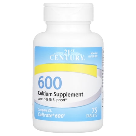 21st Century 600 Calcium Supplement Tablets 75 ea