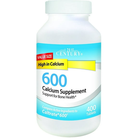 21st Century 600 Calcium Supplement Tablets, Value Size 400 ea - (Pack of 6)