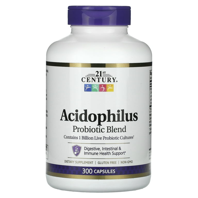 21st Century Acidophilus, Probiotic Blend, 300 Capsules - Walmart.com