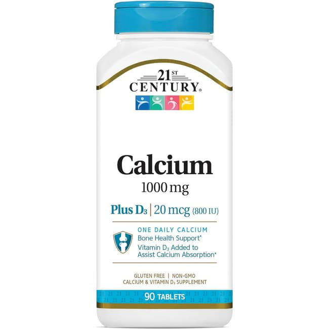 21st Century Calcium 1000 + D Tablets 90 Each