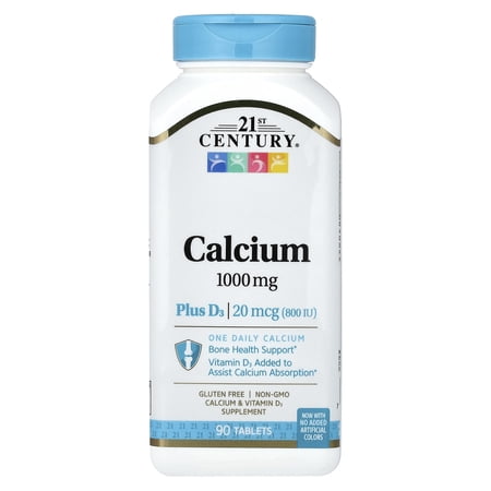 21st Century Calcium 1000 + D Tablets 90 Each
