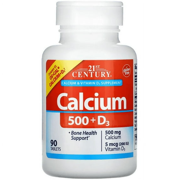 21st Century Calcium 500 + D3, 90 Tablets