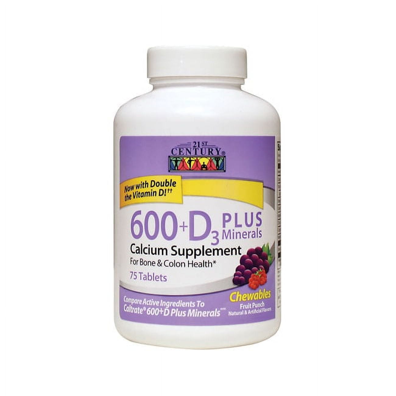21st Century Calcium 600 + D3 Plus Minerals 75 Chwbls