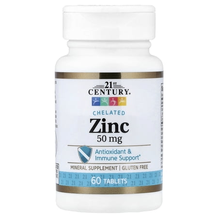 21st Century Chelated Zinc, 60 Tablets
