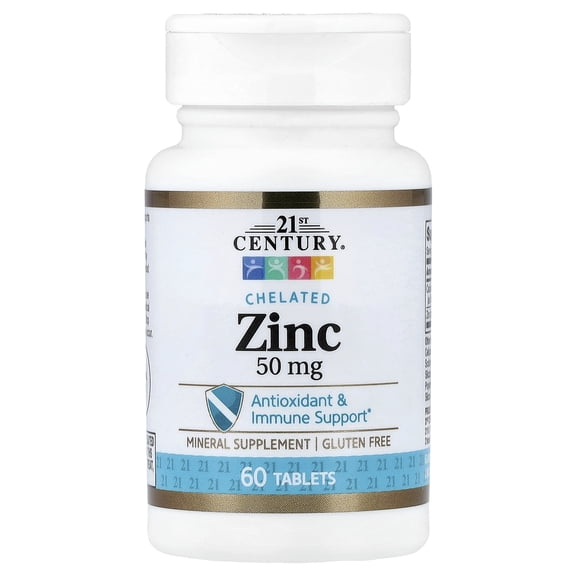 21st Century Chelated Zinc, 60 Tablets