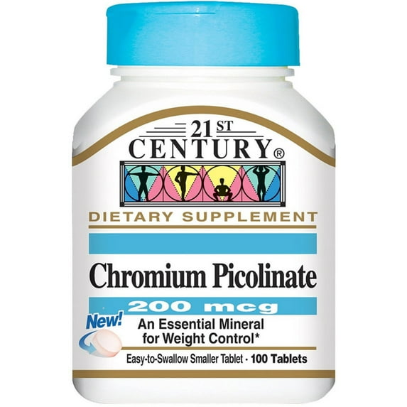 21st Century Chromium Picolinate 200 mcg Tablets 100 Each - (Pack of 2)