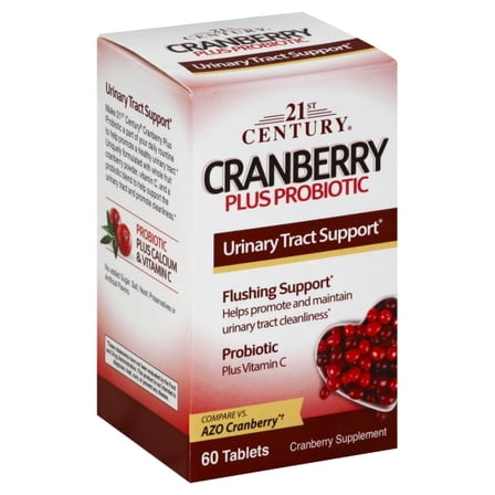 21st Century Cranberry Plus Priobiotic Tablets, 60 Ct