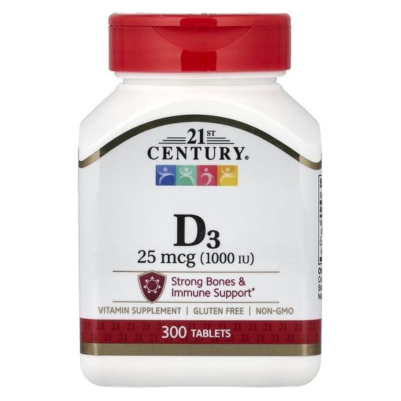 21st Century D3-1000 IU Tablets - 300 ct