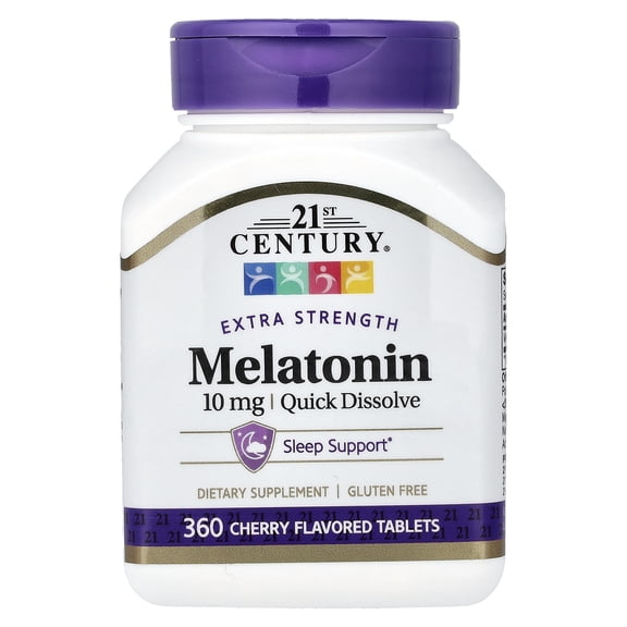 21st Century Melatonin, Quick Dissolve, Cherry, 10 mg, 360 Tablets