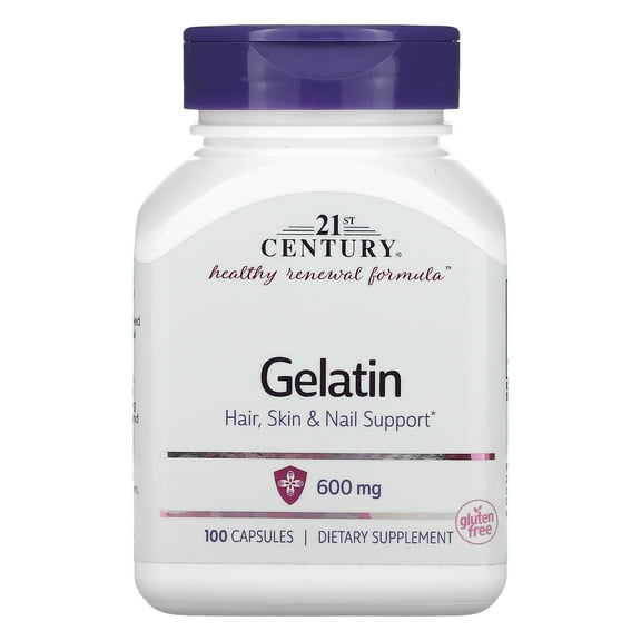 21st Century Gelatin, 600 mg, 100 Capsules