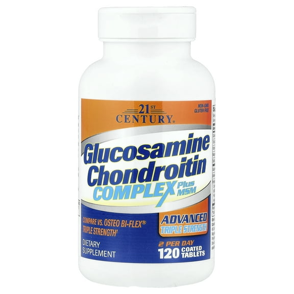 21st Century Glucosamine Chondroitin Complex Plus MSM, Advanced Triple Strength, 120 Tablets
