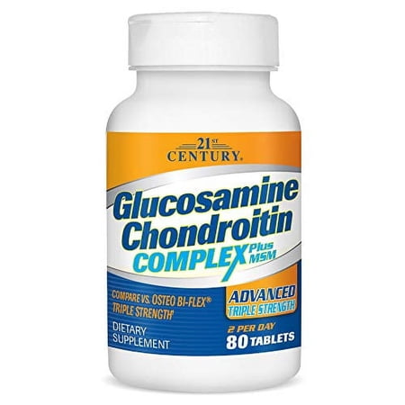21st Century Glucosamine Chondroitin Complex Plus Msm, Advanced Triple Strength, 80 Tablets, 6 Pack