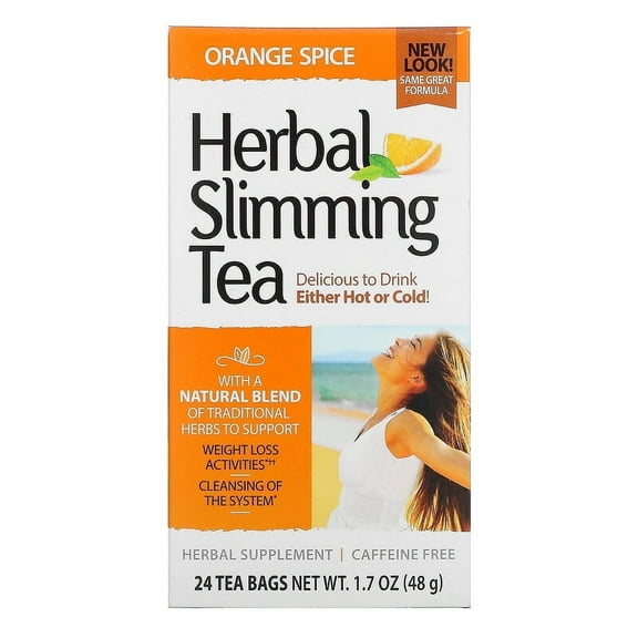 21st Century, Herbal Slimming Tea, Orange Spice, Caffeine Free, 24 Tea Bags, 1.7 oz Pack of 2