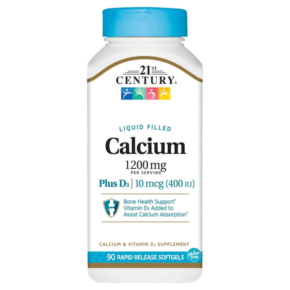 21st Century Liquid Filled Calcium Plus D3, 90 Rapid Release Softgels