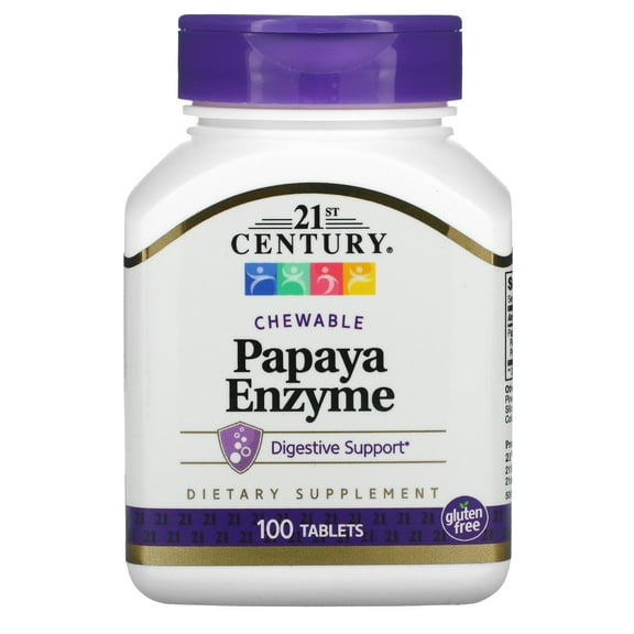 21st Century Papaya Enzyme, 100 Ct