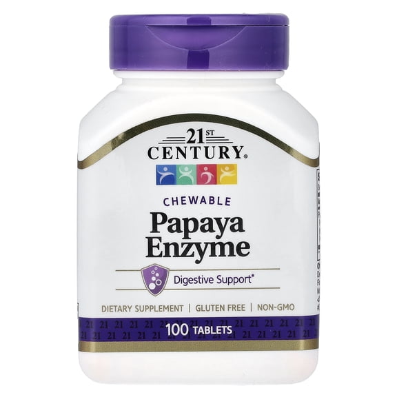 21st Century Papaya Enzyme, 100 Ct