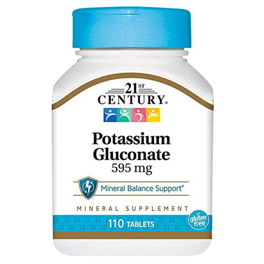 21st Century Potassium Gluconate 595 mg Tablets, 110 Count