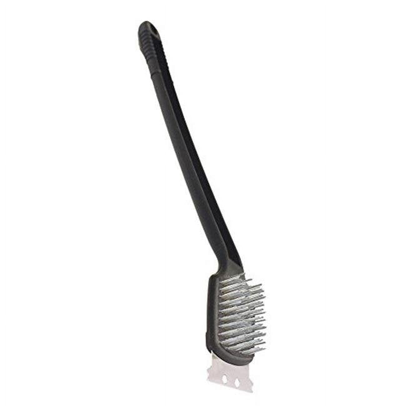 18" Stainless Steel Grill Brush with Black Plastic Handle