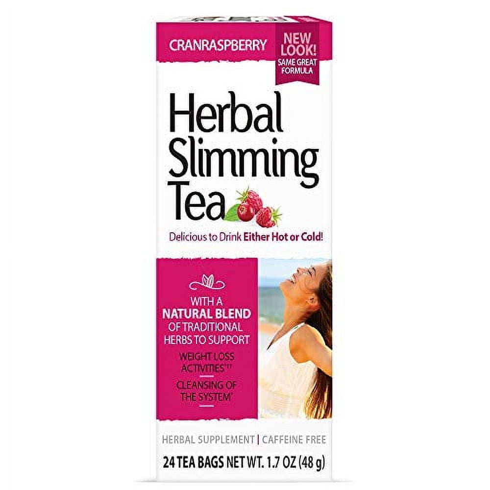 21st Century, Herbal Slimming Tea, Cranraspberry, Caffeine Free, 24 Tea ...