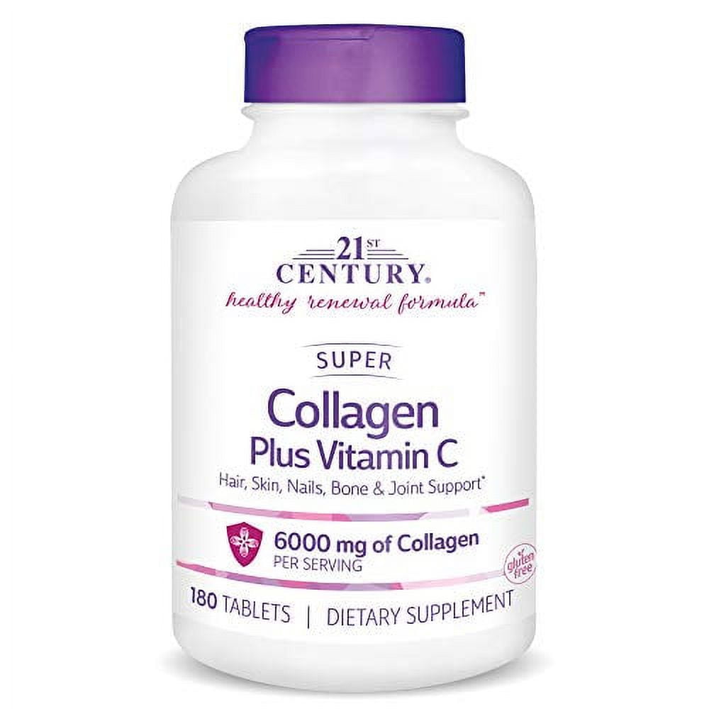 مكملات القرن الحادي والعشرون Super Collagen Plus Vitamin C ، 180 Count