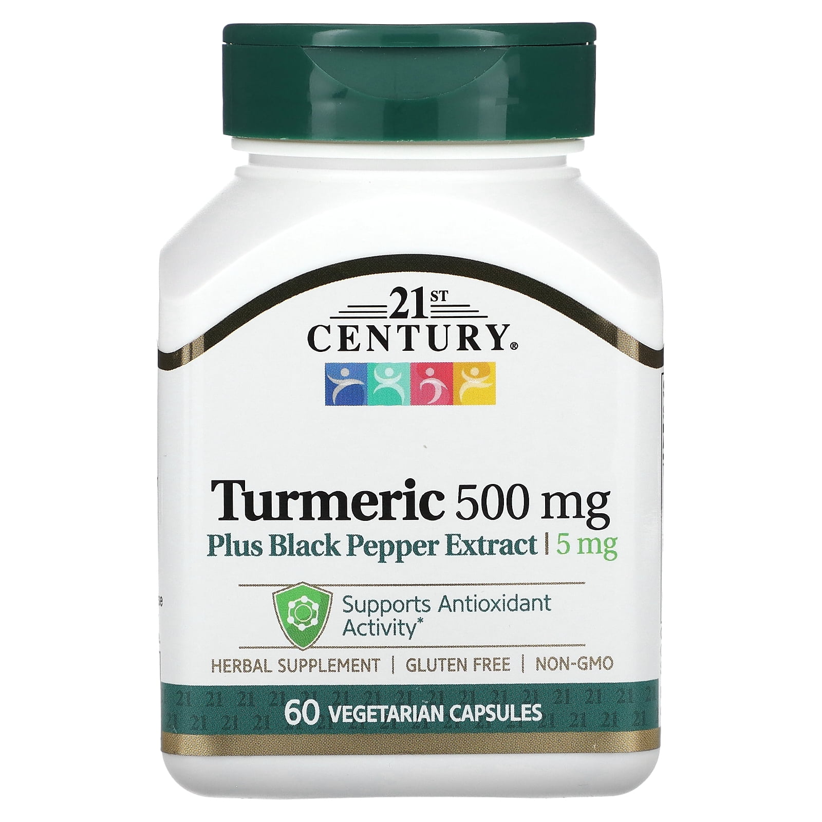 21st Century Turmeric Plus Black Pepper Extract, 500 mg, 60 Vegetarian
