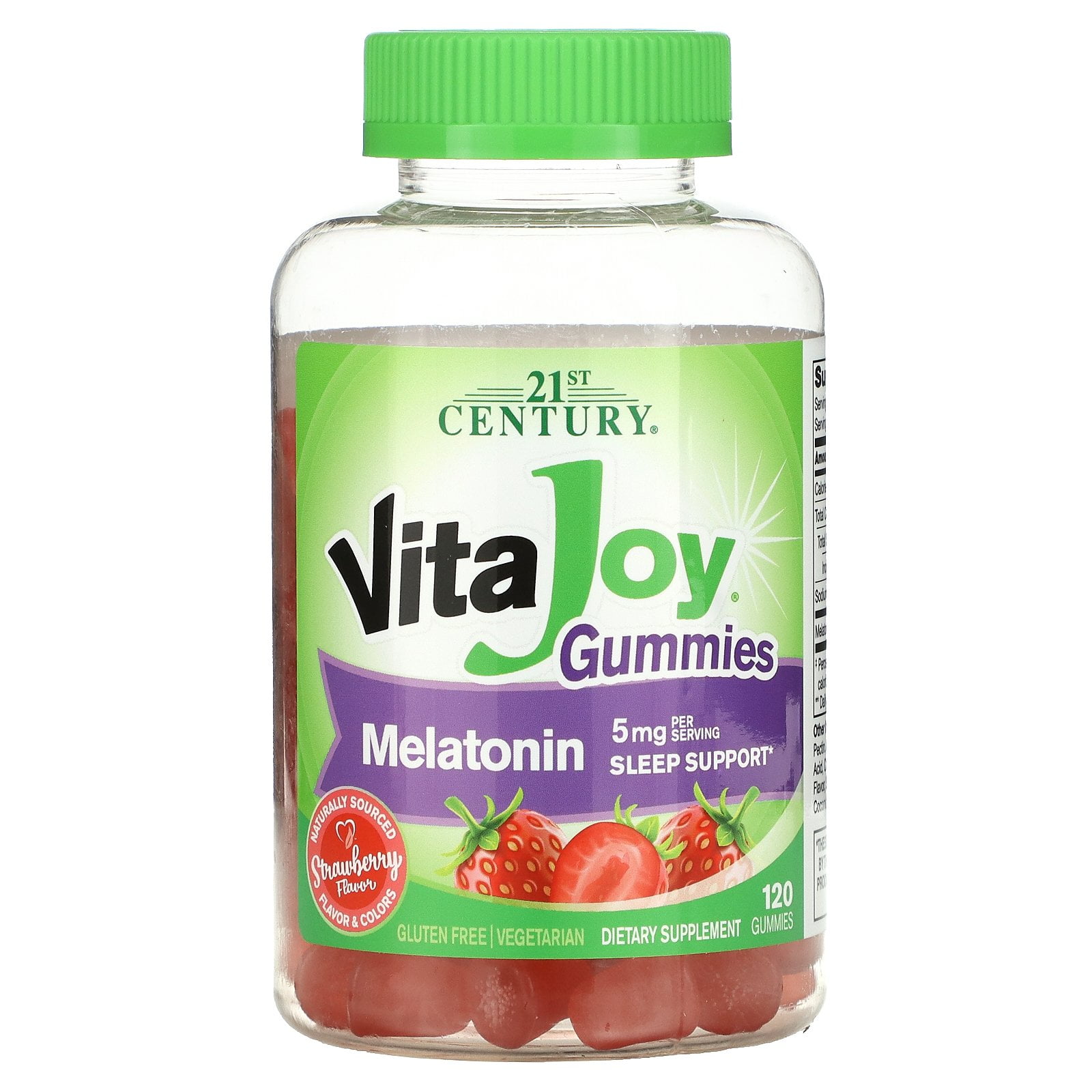 21st Century VitaJoy Melatonin Gummies, Strawberry, 120 Gummies (2.5 mg per Gummy)