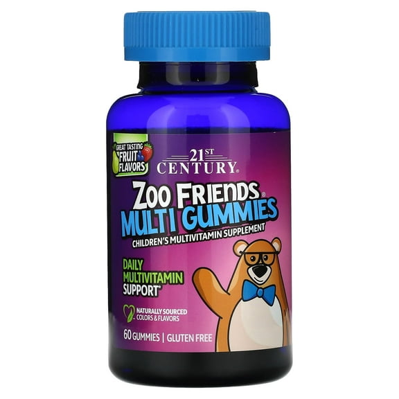 21st Century Zoo Friends Multi Gummies, 60 Each