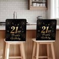 thumbnail image 1 of 21st Happy Chair Covers Set of 6 Birthday Gold Cake Gift Black Chair Back Covers Stretch Removable Washable Slipcovers Protector for Dining Room Kitchen Party Decor, 1 of 5