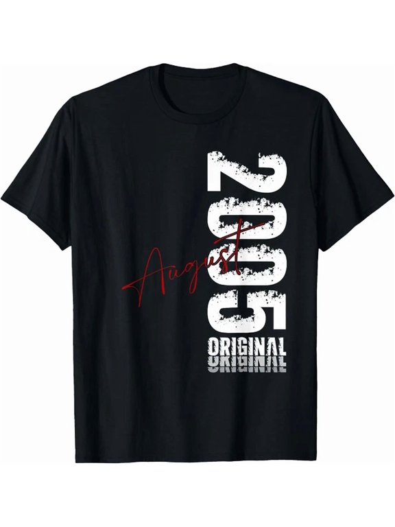 21st Original August 2005 21 Years Men Birthday Gift Celebration T-Shirt, Size S-5XL