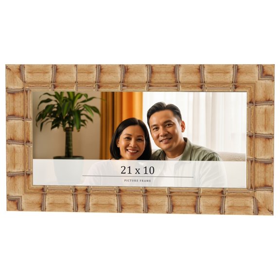 21x10 Frame Beige Real Wood Picture Frame Width 3 inches | Interior Frame Depth 0.5 inches |