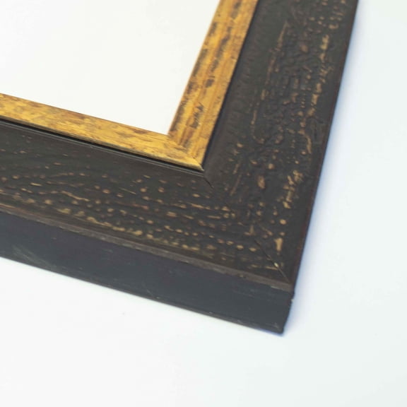 21x10 Frame Black & Gold Solid Wood Picture Frame Width 1.75 Inches | Interior Frame Depth 0.5625
