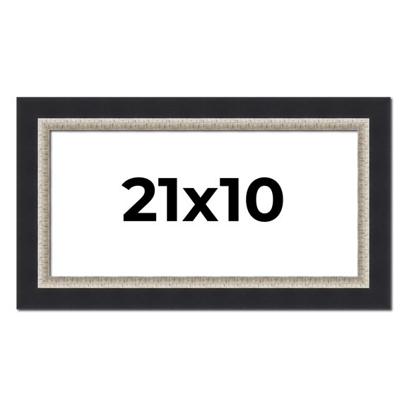 21x10 Frame Black Real Wood Picture Frame Width 2.25 Inches | Interior Frame Depth 0.5 Inches |