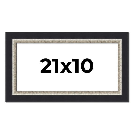 21x10 Frame Black Real Wood Picture Frame Width 2.25 Inches | Interior Frame Depth 0.5 Inches |